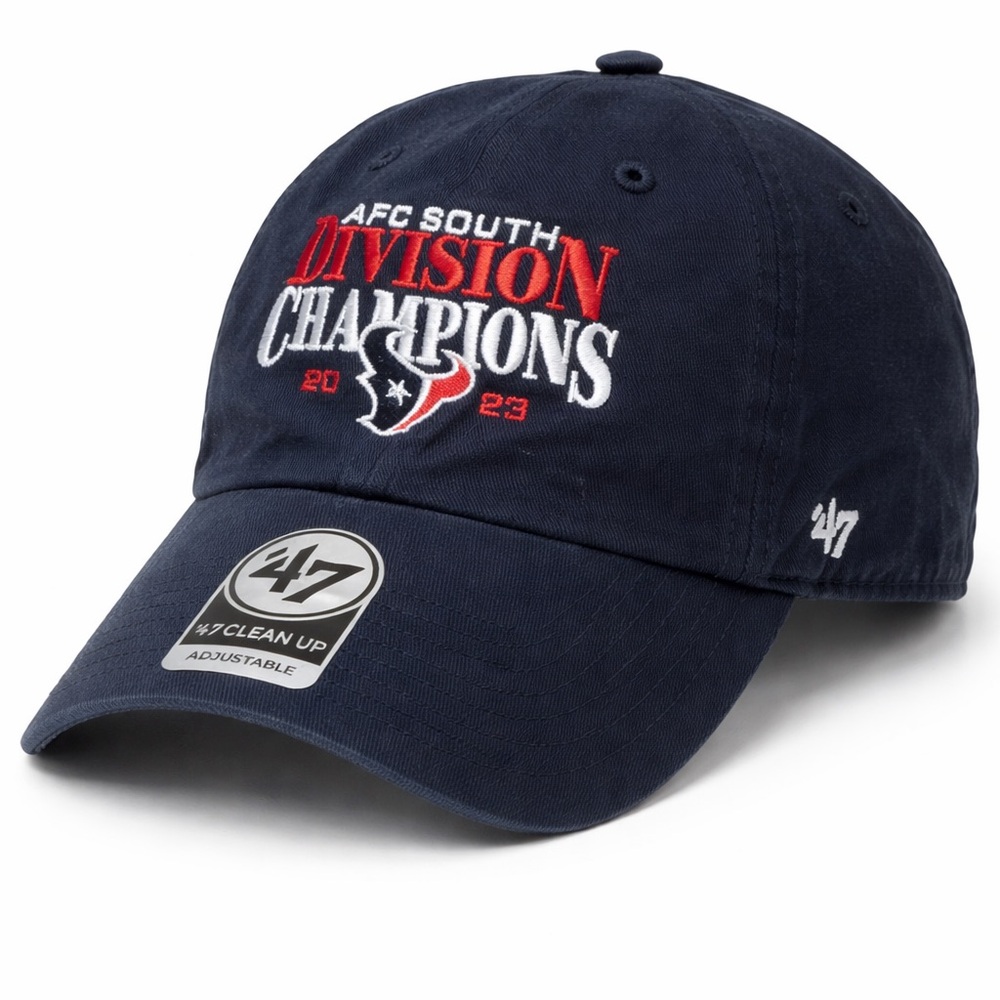'47 Navy AFC South Division Champions Adjustable Hat with Red & White Embroidery